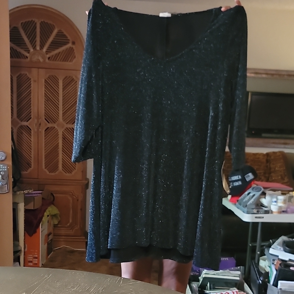 Avenue Black Sparkle Blouse